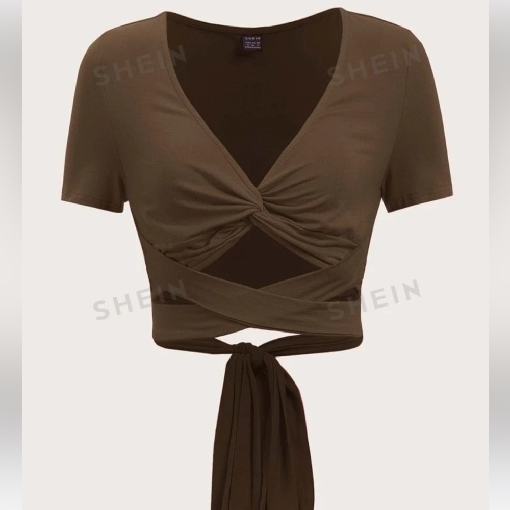 Twist Front Tie Front Crisscross Top